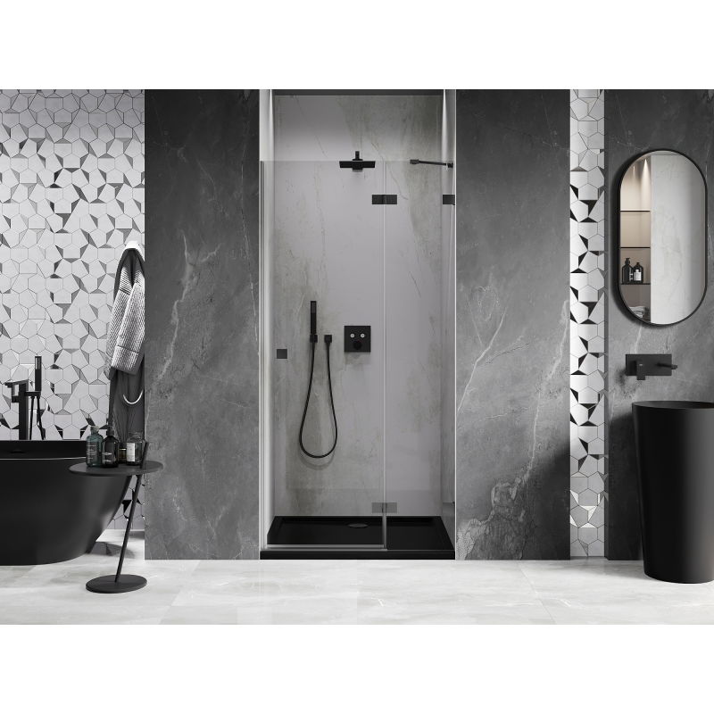 Mexen Lunar porte de douche pivotante droite 70 cm, transparent, gun metal - 834-070-000-95-00-P