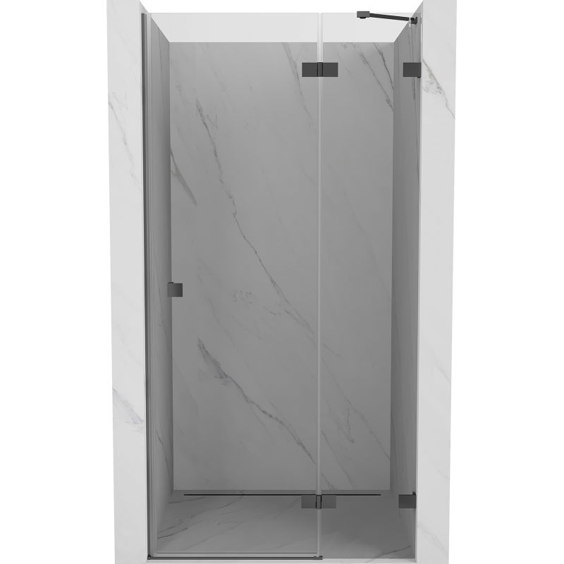 Mexen Lunar porte de douche battante droite 80 cm, transparent, gun metal - 834-080-000-95-00-P