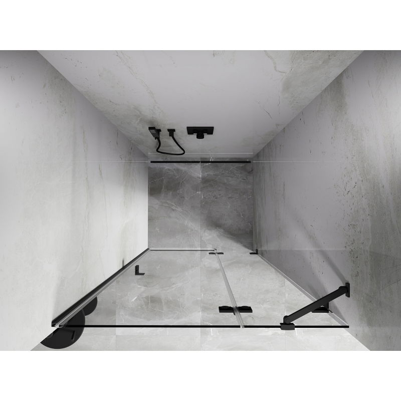 Mexen Lunar porte de douche pivotante droite 85 cm, transparent, métal gun - 834-085-000-95-00-P