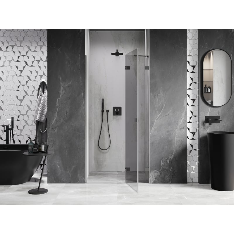 Mexen Lunar porte de douche pivotante droite 105 cm, transparent, métal gun - 834-105-000-95-00-P