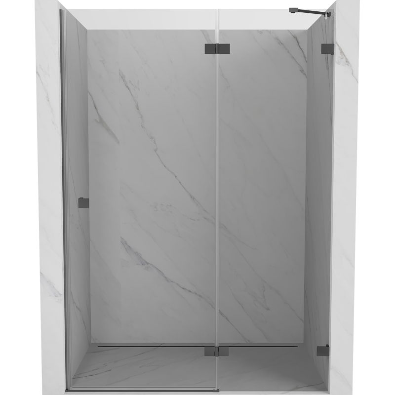 Mexen Lunar porte de douche pivotante droite 135 cm, transparent, gun metal - 834-135-000-95-00-P