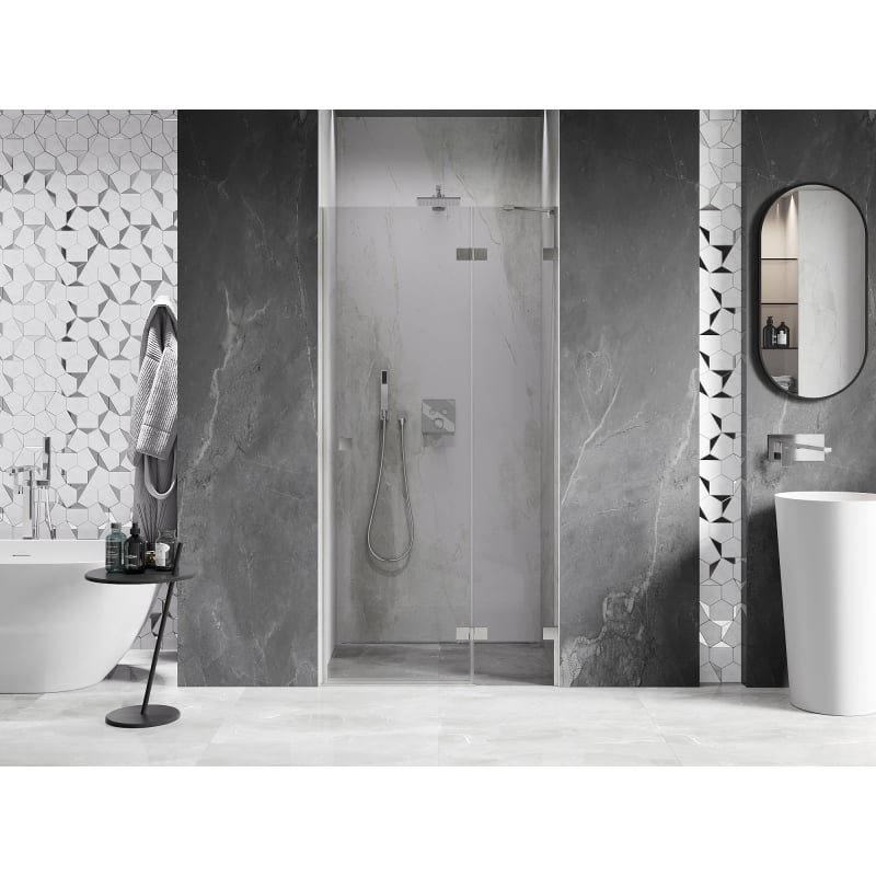 Mexen Lunar porte de douche pivotante droite 75 cm, transparent, nickel brossé - 834-075-000-97-00-P