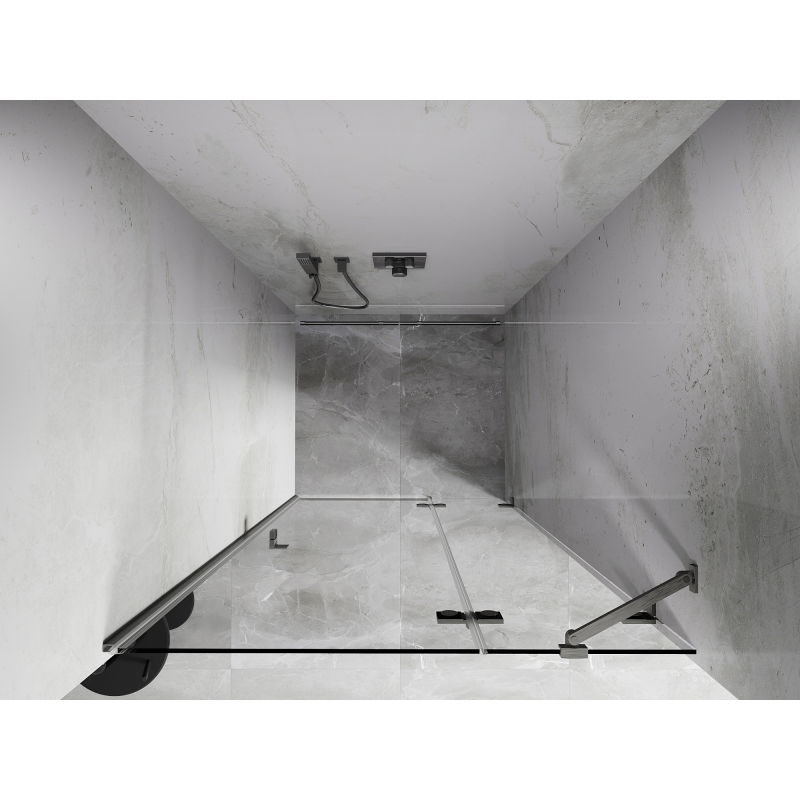 Mexen Lunar porte de douche pivotante droite 80 cm, transparent, nickel brossé - 834-080-000-97-00-P