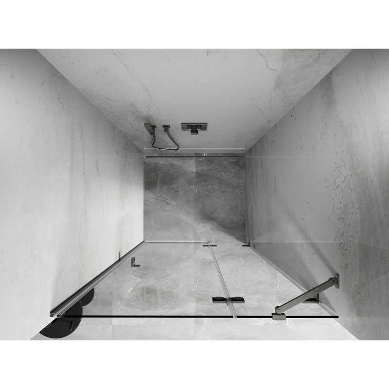 Mexen Lunar porte de douche pivotante droite 110 cm, transparent, nickel brossé - 834-110-000-97-00-P