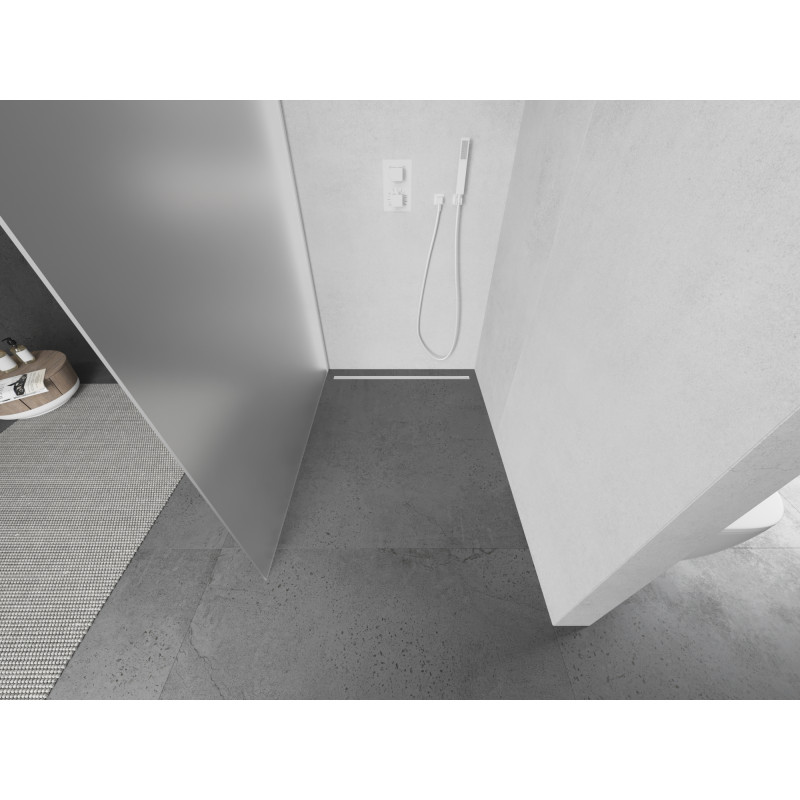 Mexen Kioto paroi de douche Walk-in 80 x 200 cm, givre 8 mm, blanc - 800-080-101-20-30