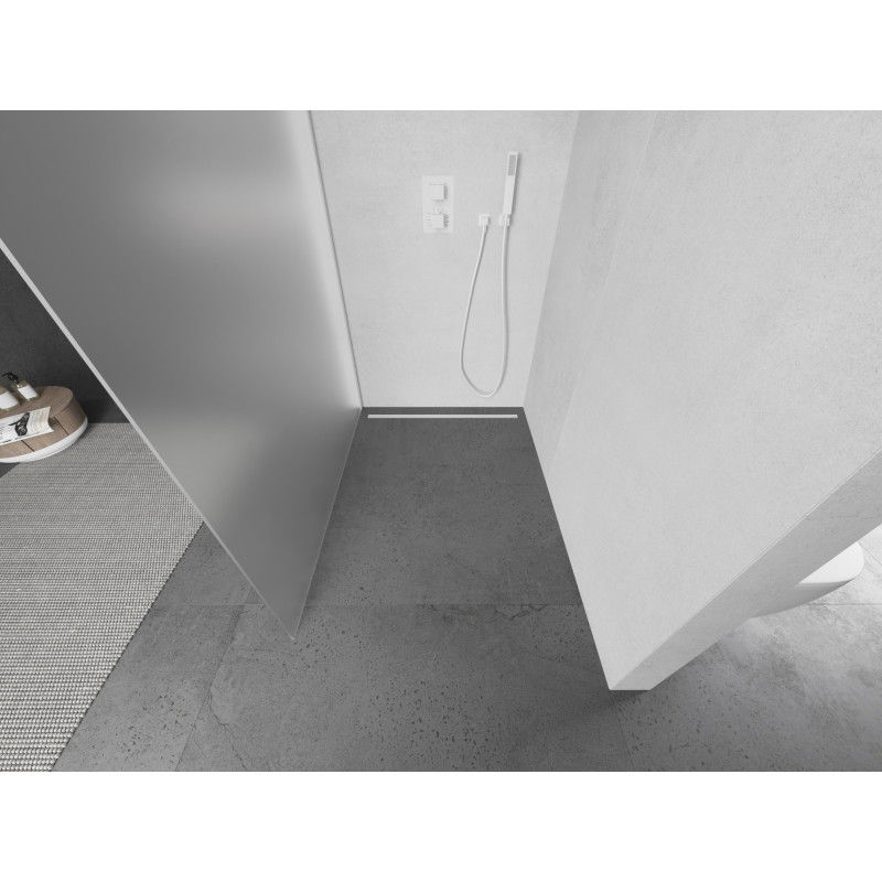 Mexen Kioto Paroi de douche Walk-in 80 x 200 cm, verre dépoli 8 mm, blanche - 800-080-101-20-30