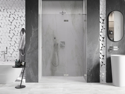 Mexen Lunar porte de douche battante droite 135 cm, transparent, nickel brossé - 834-135-000-97-00-P