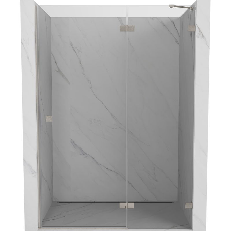 Mexen Lunar porte de douche pivotante droite 140 cm, transparent, nickel brossé - 834-140-000-97-00-P