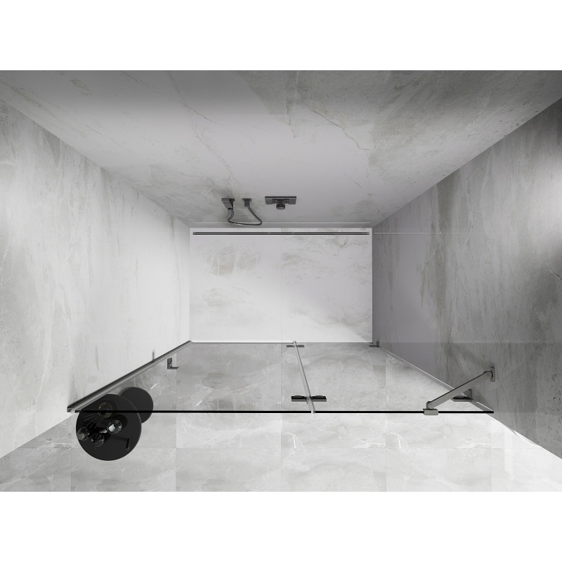 Mexen Lunar porte de douche pivotante droite 140 cm, transparent, nickel brossé - 834-140-000-97-00-P