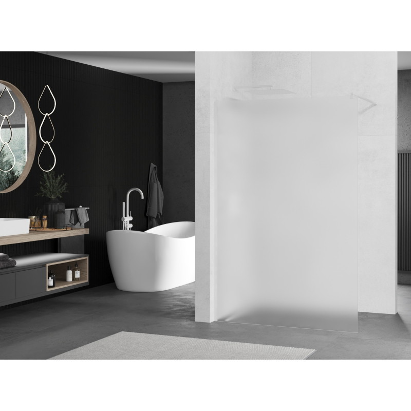 Mexen Kioto paroi de douche Walk-in 100 x 200 cm, givre 8 mm, blanche - 800-100-101-20-30