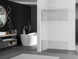 Mexen Kioto paroi de douche Walk-in 70 x 200 cm, transparent/givré 8 mm, blanc - 800-070-101-20-35