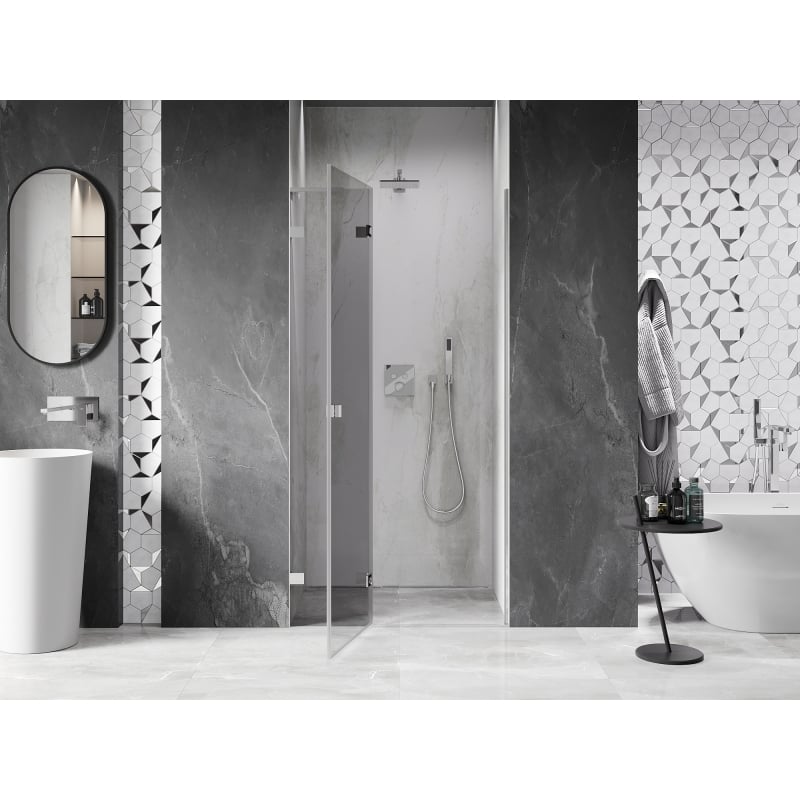 Mexen Lunar L porte de douche pivotante gauche 95 cm, transparent, chrome - 834L-095-000-01-00-L