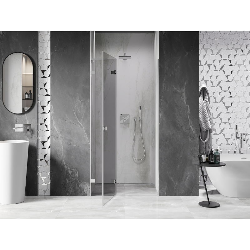 Mexen Lunar L porte de douche pivotante gauche 110 cm, transparent, chrome - 834L-110-000-01-00-L