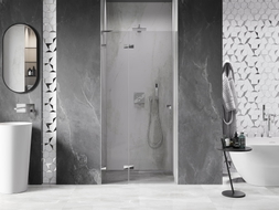 Mexen Lunar L porte de douche pivotante gauche 110 cm, transparent, chrome - 834L-110-000-01-00-L