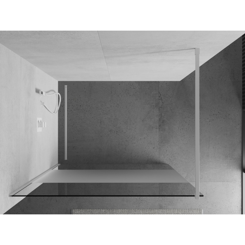 Mexen Kioto paroi de douche Walk-in 100 x 200 cm, transparent/verre dépoli 8 mm, blanc - 800-100-101-20-35