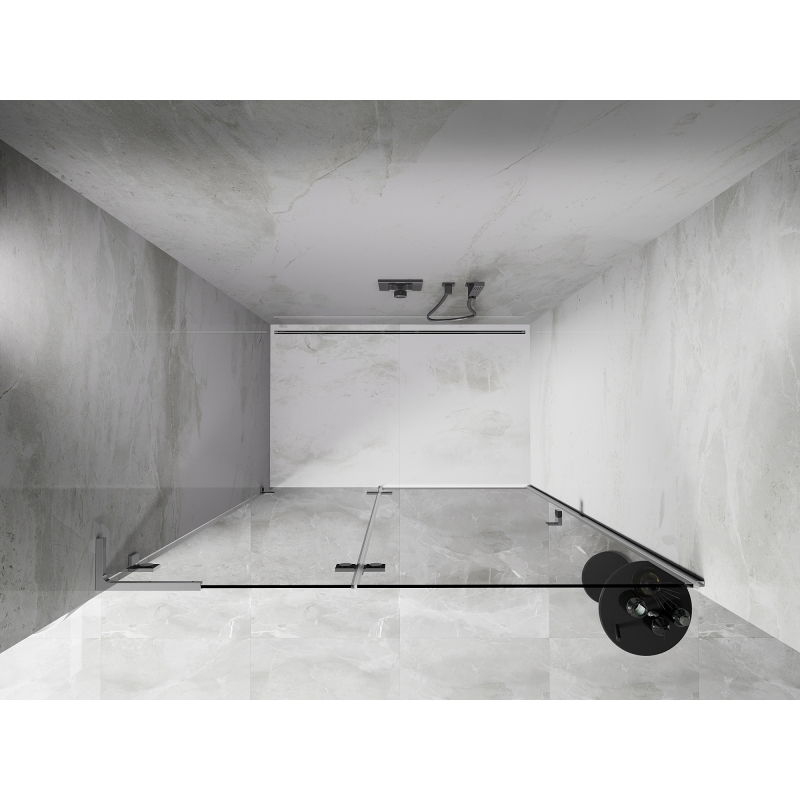 Mexen Lunar L porte de douche pivotante gauche 135 cm, transparent, chrome - 834L-135-000-01-00-L