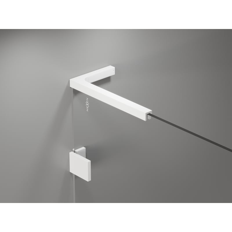 Mexen Lunar L porte de douche battante gauche 105 cm, transparent, blanc - 834L-105-000-20-00-L
