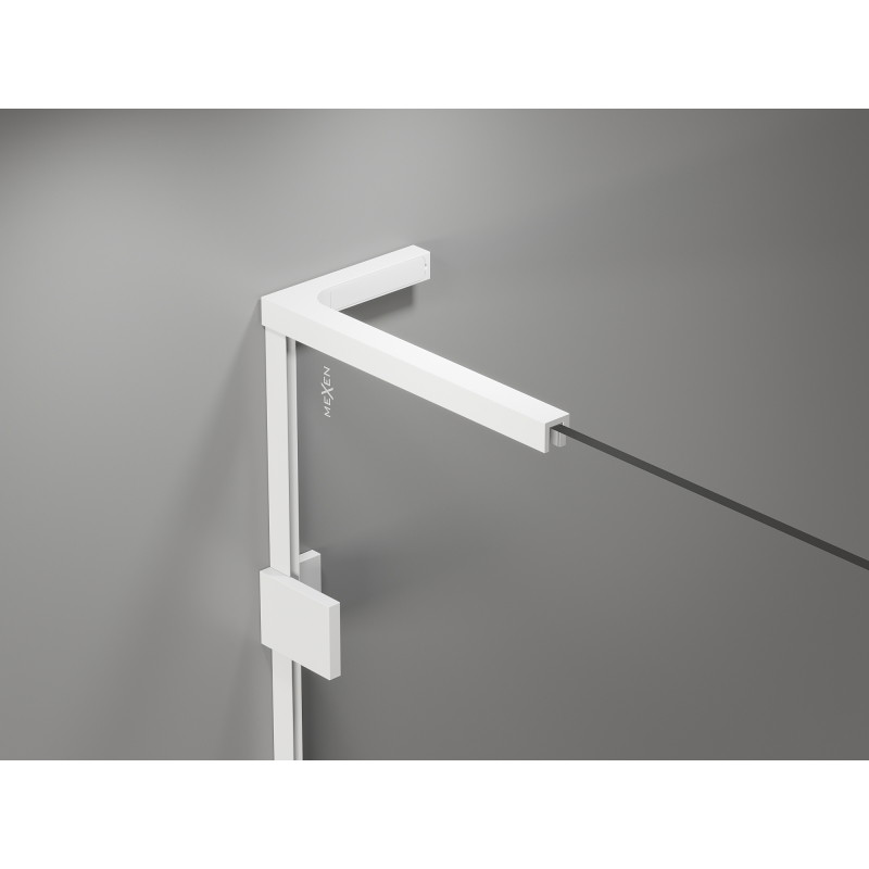 Mexen Lunar L porte de douche pivotante gauche 125 cm, transparent, blanc - 834L-125-000-20-00-L