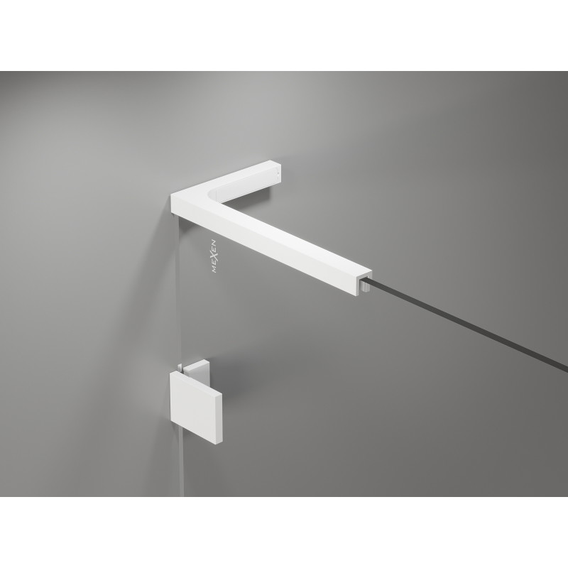 Mexen Lunar L porte de douche pivotante gauche 125 cm, transparent, blanc - 834L-125-000-20-00-L
