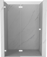 Mexen Lunar L porte de douche battante gauche 135 cm, transparent, blanc - 834L-135-000-20-00-L