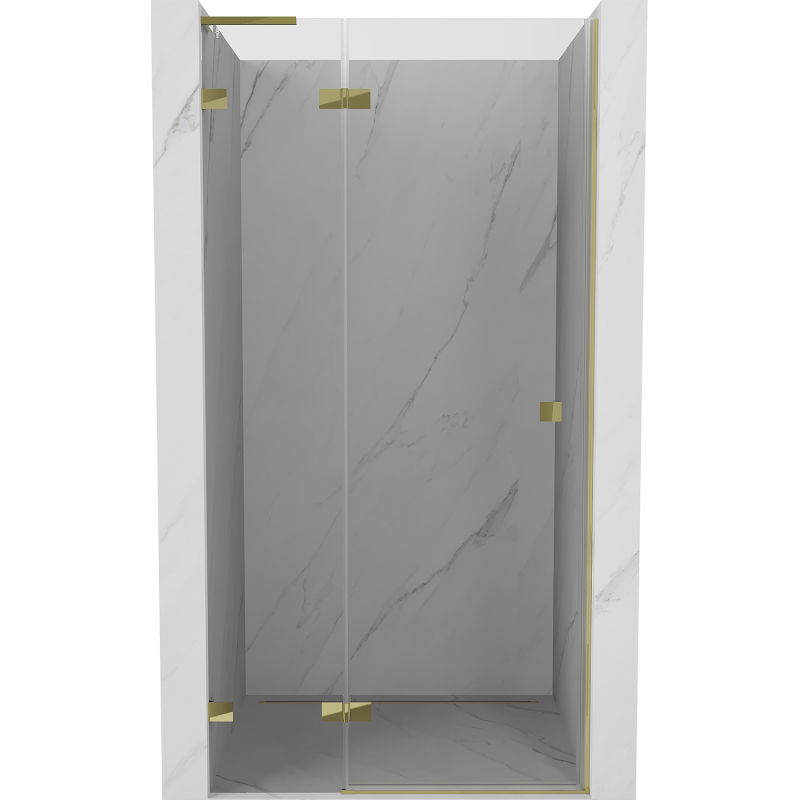 Mexen Lunar L porte de douche pivotante gauche 80 cm, transparent, dorée - 834L-080-000-50-00-L