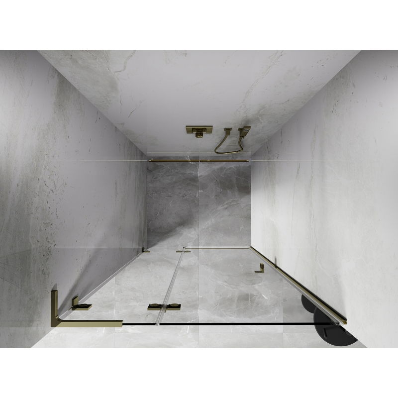 Mexen Lunar L porte de douche pivotante gauche 85 cm, transparent, doré - 834L-085-000-50-00-L