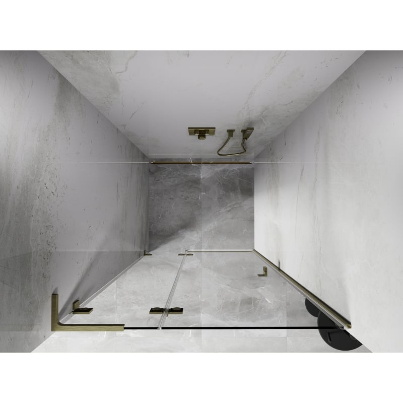 Mexen Lunar L porte de douche pivotante gauche 75 cm, transparent, or brossé - 834L-075-000-55-00-L