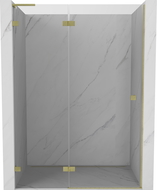 Mexen Lunar L porte de douche pivotante gauche 135 cm, transparent, or brossé - 834L-135-000-55-00-L