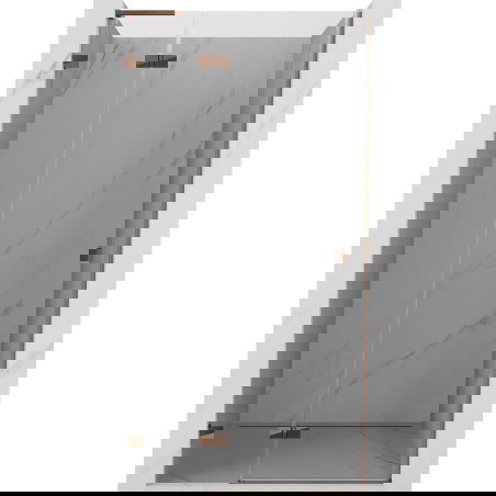 Mexen Lunar L porte de douche pivotante gauche 75 cm, transparent, or rose - 834L-075-000-60-00-L