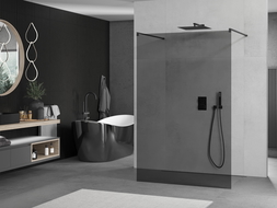 Mexen Kioto paroi de douche autoportante 100 x 200 cm, Graphite, Noir - 800-100-002-70-40