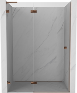 Mexen Lunar L porte de douche pivotante gauche 135 cm, transparent, or rose - 834L-135-000-60-00-L