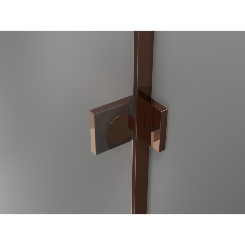 Mexen Lunar L porte de douche pivotante gauche 140 cm, transparent, or rose - 834L-140-000-60-00-L
