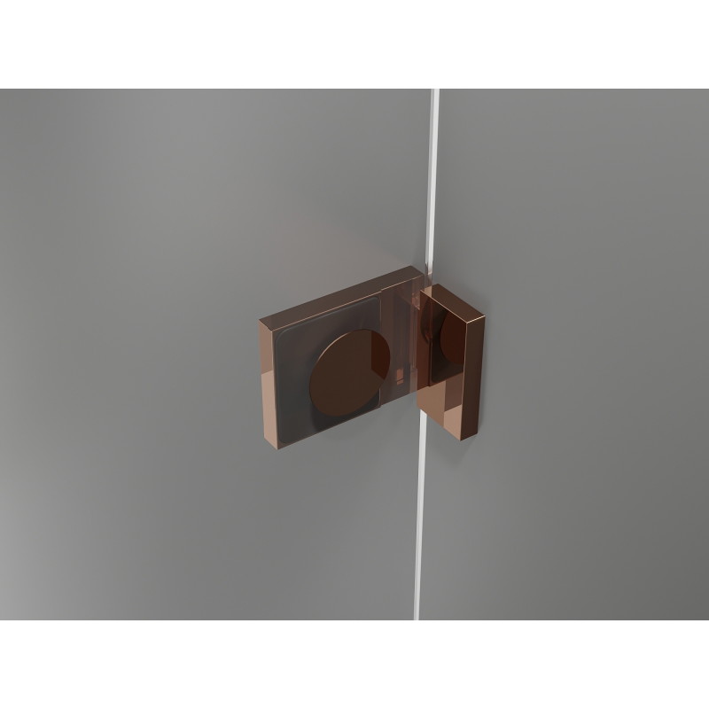 Mexen Lunar L porte de douche pivotante gauche 140 cm, transparent, or rose - 834L-140-000-60-00-L