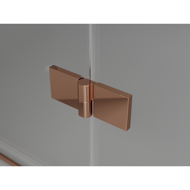Mexen Lunar L porte de douche pivotante gauche 140 cm, transparent, or rose - 834L-140-000-60-00-L