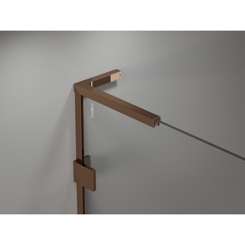 Mexen Lunar L porte de douche pivotante gauche 140 cm, transparent, or rose - 834L-140-000-60-00-L