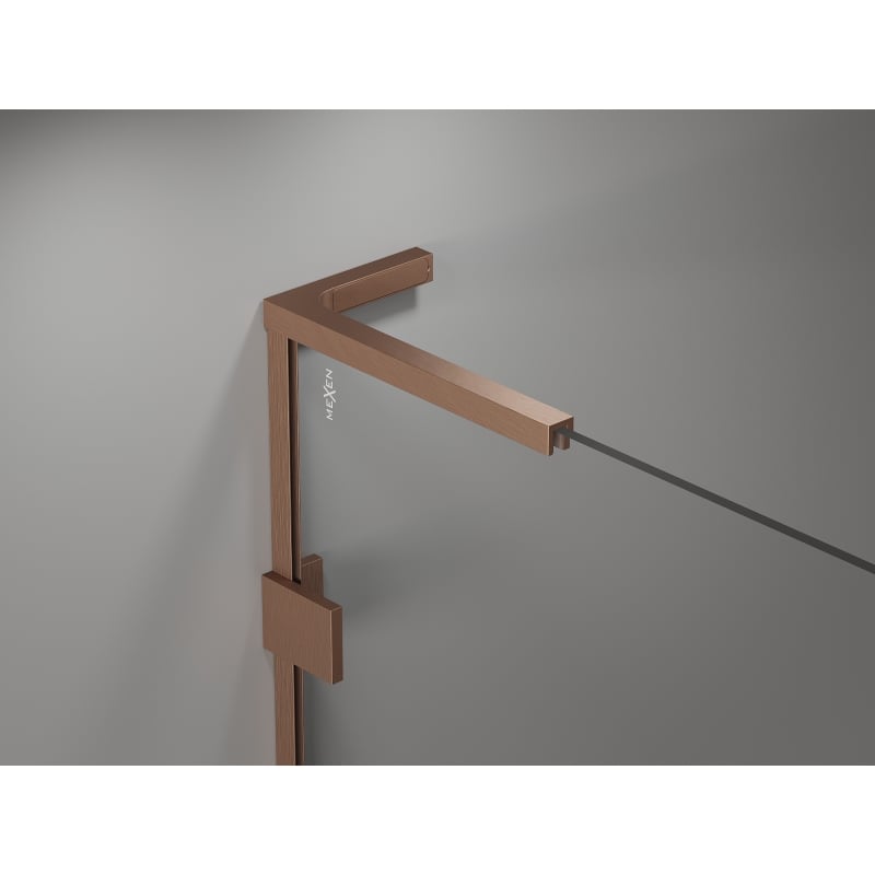 Mexen Lunar L porte de douche pivotante gauche 75 cm, transparent, cuivre brossé - 834L-075-000-65-00-L