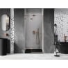 Mexen Lunar L porte de douche battante gauche 90 cm, transparent, cuivre brossé - 834L-090-000-65-00-L