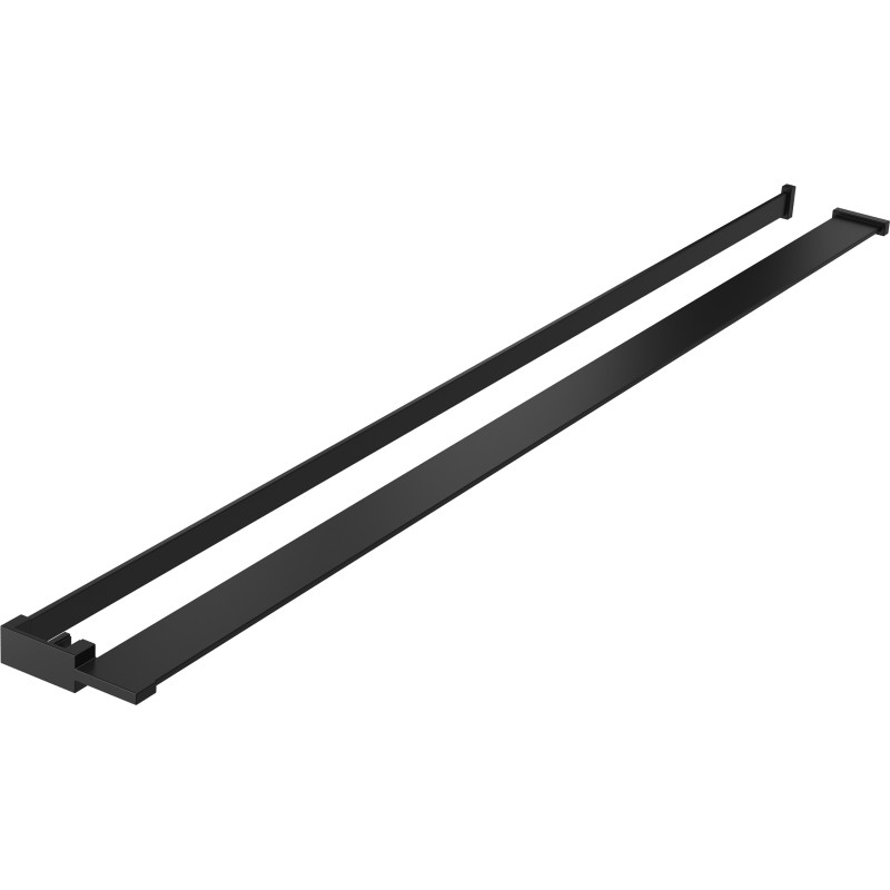 Mexen Kioto+ étagère pour paroi de douche avec barre porte-serviettes, noire - 800-02-70