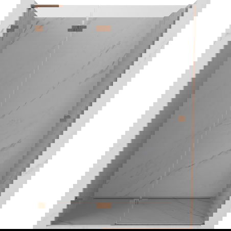 Mexen Lunar L porte de douche pivotante à gauche 130 cm, transparent, cuivre brossé - 834L-130-000-65-00-L