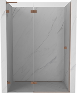 Mexen Lunar L porte de douche pivotante gauche 135 cm, transparente, cuivre brossé - 834L-135-000-65-00-L