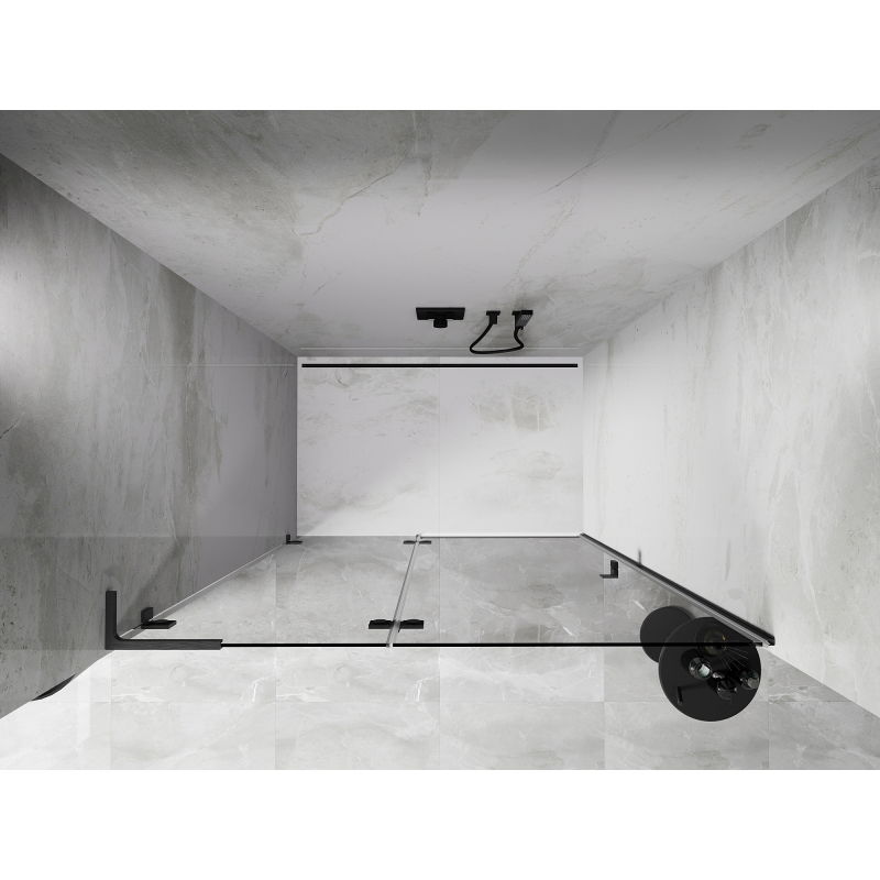 Mexen Lunar L paroi de douche pivotante gauche 130 cm, transparente, gris canon brossé - 834L-130-000-66-00-L