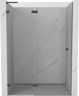 Mexen Lunar L porte de douche pivotante gauche 140 cm, transparent, gris pistolet brossé - 834L-140-000-66-00-L
