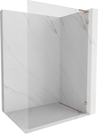 Mexen Lunar L paroi de douche Walk-in droite 120 x 200 cm, transparent 8 mm, cuivre brossé - 830L-120-000-65-00-P