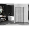 Mexen Kioto paroi de douche Walk-in 110 x 200 cm, grille noire 8 mm, blanc - 800-110-101-20-77