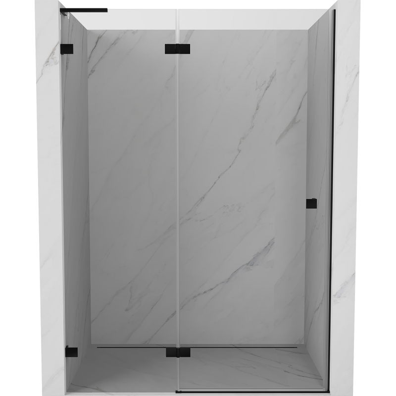 Mexen Lunar L porte de douche pivotante gauche 130 cm, transparentes, noires - 834L-130-000-70-00-L