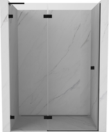 Mexen Lunar L porte de douche pivotante gauche 140 cm, transparent, noir - 834L-140-000-70-00-L