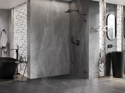 Mexen Lunar L paroi de douche Walk-in droite 80 x 200 cm, transparent 8 mm, noir - 830L-080-000-70-00-P