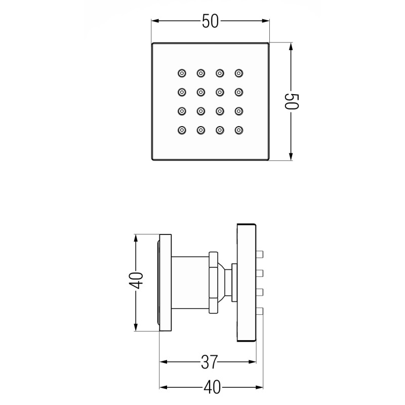 Mexen buse latérale en applique, gris canon brossé - 79360-66