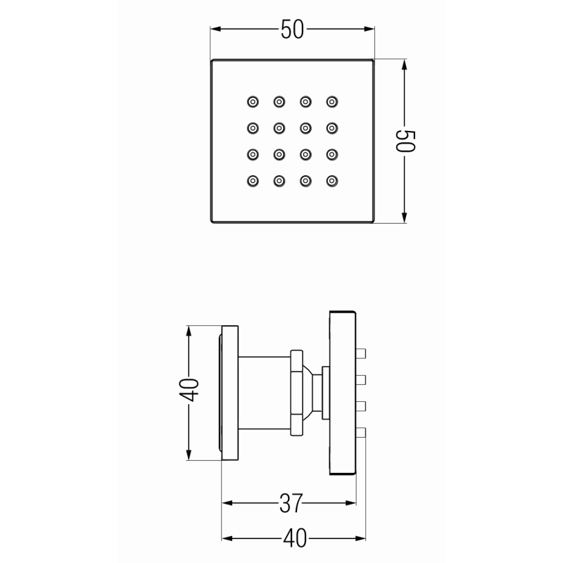 Mexen buse latérale en saillie, graphite - 79360-66