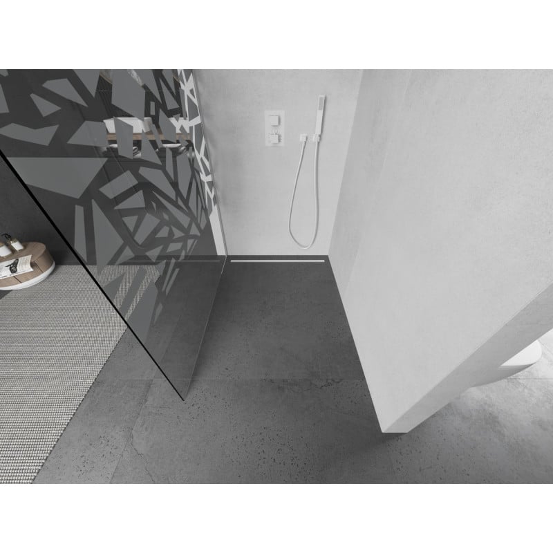 Mexen Kioto paroi de douche Walk-in 90 x 200 cm, motif blanc 8 mm, blanc - 800-090-101-20-85